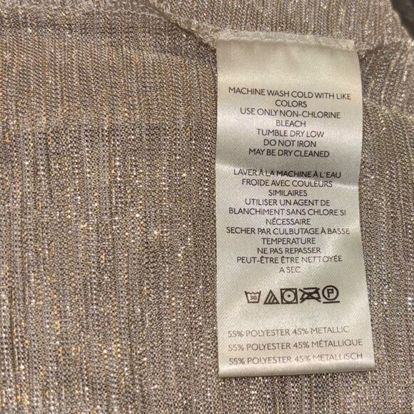 Anthropologie Twist-Front Shine Top Metallic Long Sleeve Size M - Picture 8 of 8